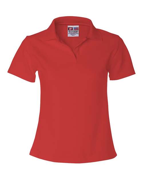 Bayside Women's USA-Made V-Neck Polo - Bayside 1050 Bayside Red XS