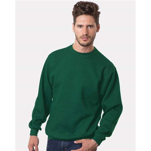Bayside Unisex USA-Made Crewneck Sweatshirt - Hunter Green - Bayside 1102 Bayside Hunter Green S