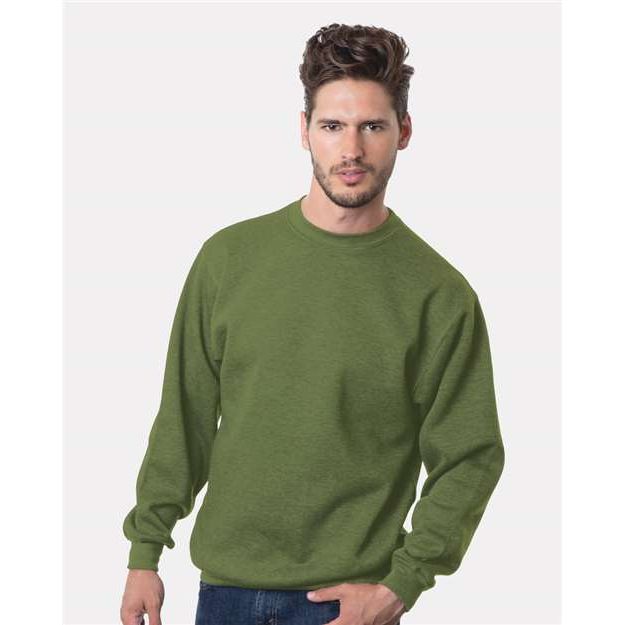 Bayside Unisex USA-Made Crewneck Sweatshirt - Olive - Bayside 1102 Bayside Olive S