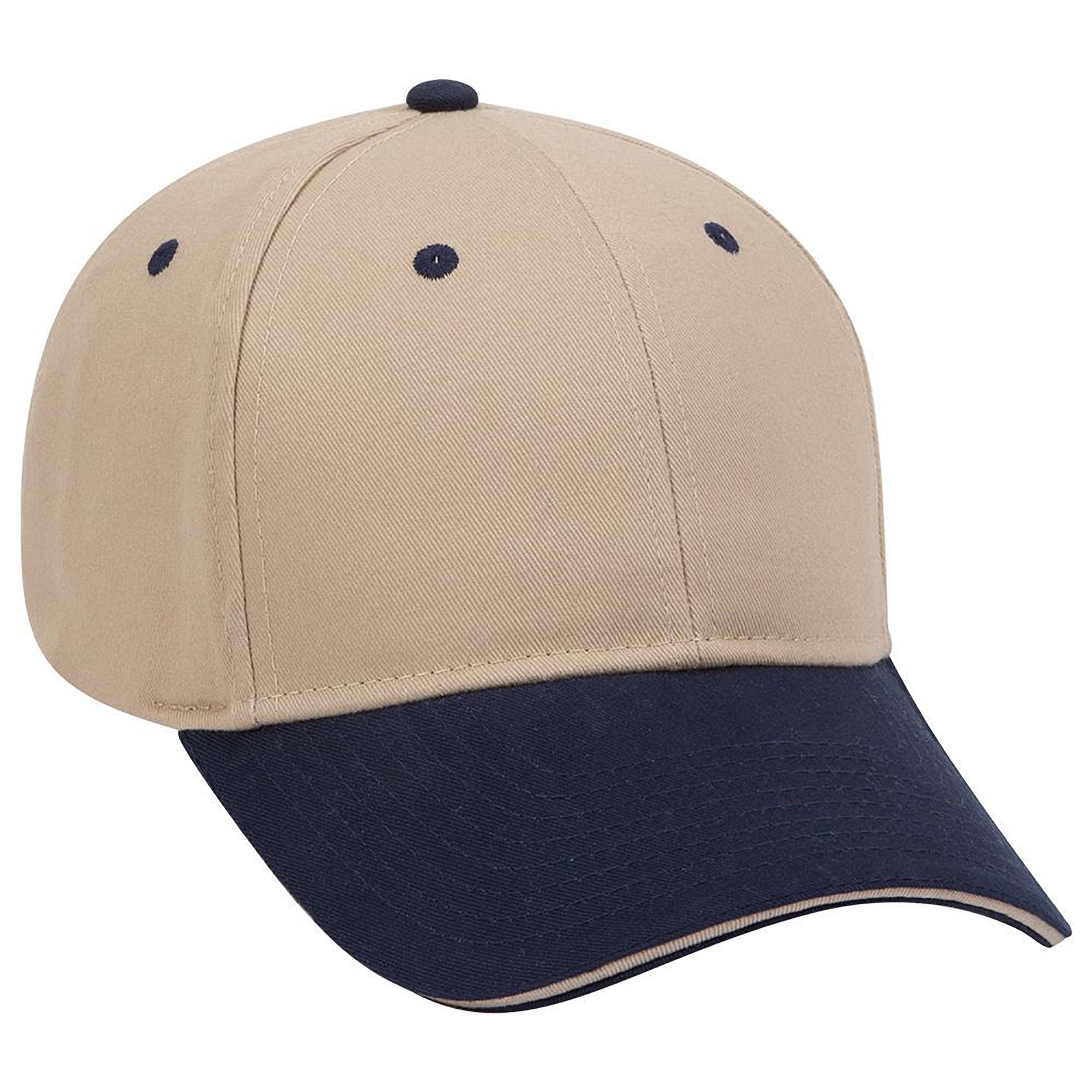 OTTO CAP 6 Panel Low Profile Baseball Cap OTTO 23-034 Otto Cap 043232 - Nvy/Kha/Kha OSFM - Adult