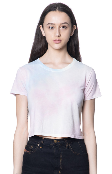 Royal Apparel 55155WTD Weekend Watercolor Tie Dye Boxy Crop - Pastel