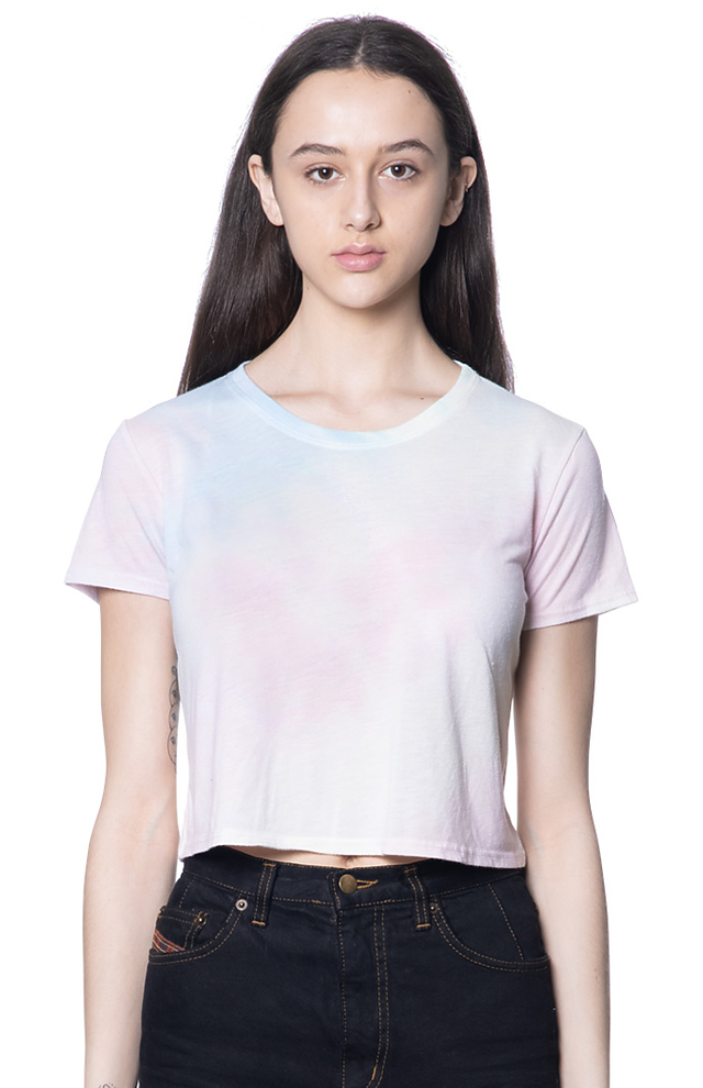 Royal Apparel 55155WTD Weekend Watercolor Tie Dye Boxy Crop - Pastel