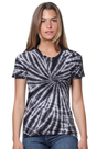 Royal Apparel 5551OSP Unisex Organic Spiral Tie Dye Tee - Ebony