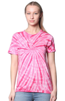 Royal Apparel 5551OSP Unisex Organic Spiral Tie Dye Tee - Flamingo