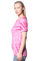 Royal Apparel 5551OSP Unisex Organic Spiral Tie Dye Tee - Flamingo