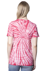 Royal Apparel 5551OSP Unisex Organic Spiral Tie Dye Tee - Flamingo