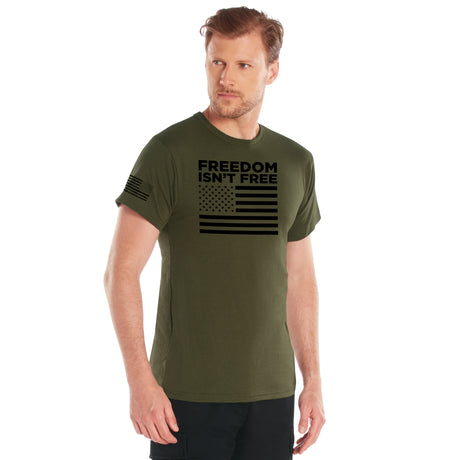 Rothco Freedom Isn't Free Flag T-Shirt  Olive Drab Size L