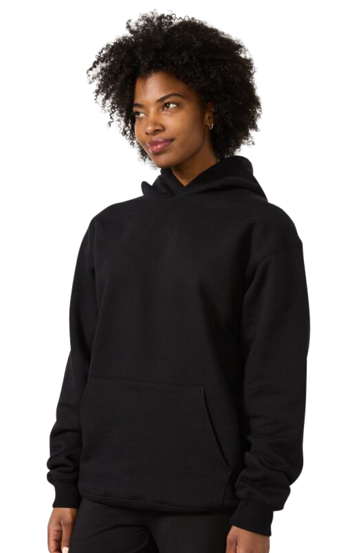 Royal Apparel 57055 Unisex Deluxe Fleece Hooded Sweatshirt - Black