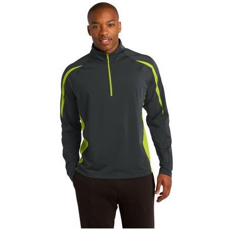 Mens Wick Stretch 1/2-Zip Colorblock Pullover