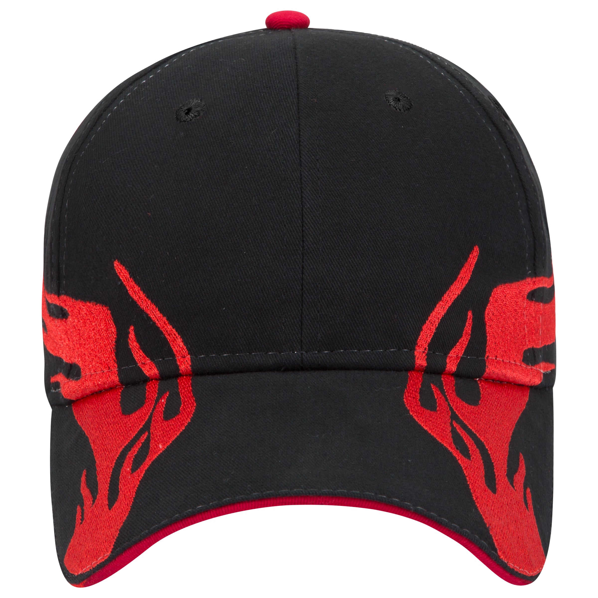 OTTO CAP 6 Panel Low Profile Baseball Cap OTTO 58-755 Otto Cap 030202D - Blk/Red/Red OSFM - Adult