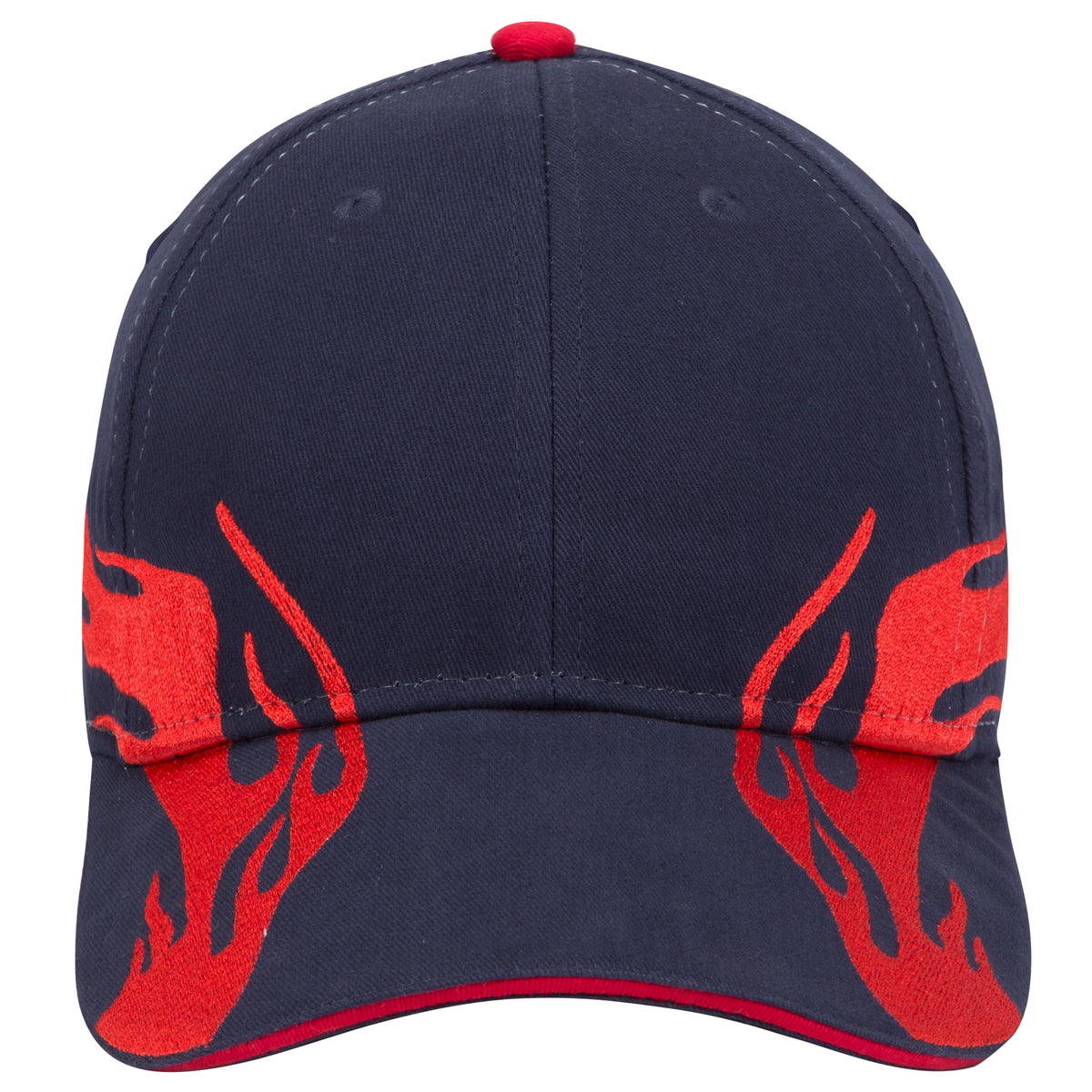 OTTO CAP 6 Panel Low Profile Baseball Cap OTTO 58-755 Otto Cap 040202D - Nvy/Red/Red OSFM - Adult