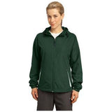 Ladies Colorblock Hooded Jacket DRI-EQUIP Small Forest Green/White