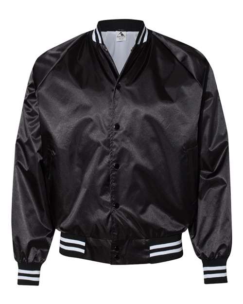 Augusta Sportswear Unisex Satin Baseball Jacket Striped Trim - Augusta Sportswear 3610