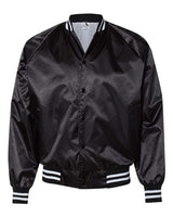 Augusta Sportswear Unisex Satin Baseball Jacket Striped Trim - Augusta Sportswear 3610