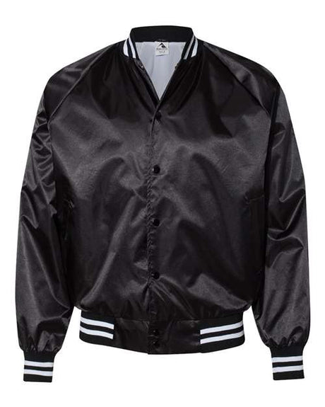 Augusta Sportswear Unisex Satin Baseball Jacket Striped Trim - Augusta Sportswear 3610