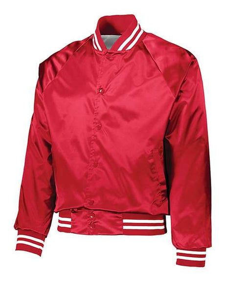 Augusta Sportswear Unisex Satin Baseball Jacket Striped Trim - Augusta Sportswear 3610