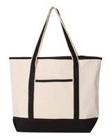 Q-Tees 34.6L Large Canvas Deluxe Tote - Q-Tees Q1500 Q-Tees
