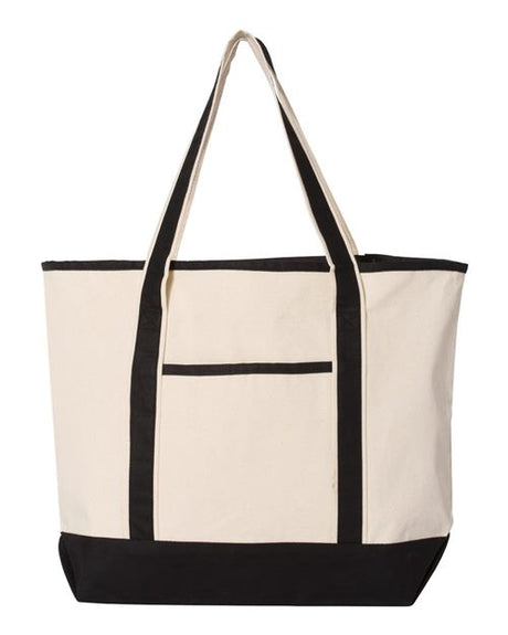Q-Tees 34.6L Large Canvas Deluxe Tote - Q-Tees Q1500 Q-Tees