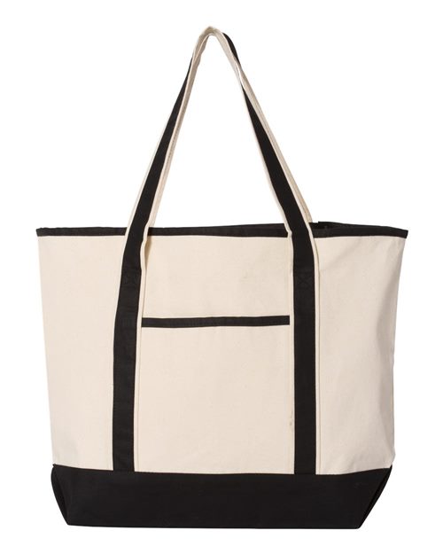 Q-Tees 34.6L Large Canvas Deluxe Tote - Q-Tees Q1500 Q-Tees