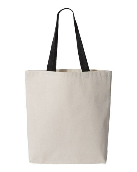 Q-Tees 11L Canvas Tote with Contrast-Color Handles - Q-Tees Q4400 Q-Tees
