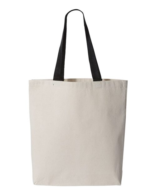 Q-Tees 11L Canvas Tote with Contrast-Color Handles - Q-Tees Q4400 Q-Tees