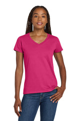 Gildan ®  Women's Heavy Cotton ™  100% Cotton V-Neck T-Shirt. 5V00L - Gildan 5V00L