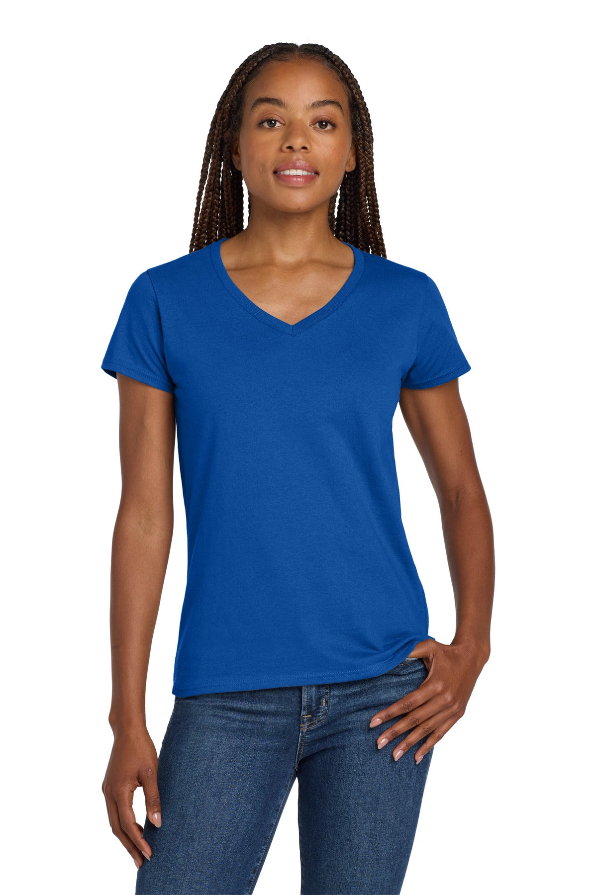 Gildan ®  Women's Heavy Cotton ™  100% Cotton V-Neck T-Shirt. 5V00L - Gildan 5V00L