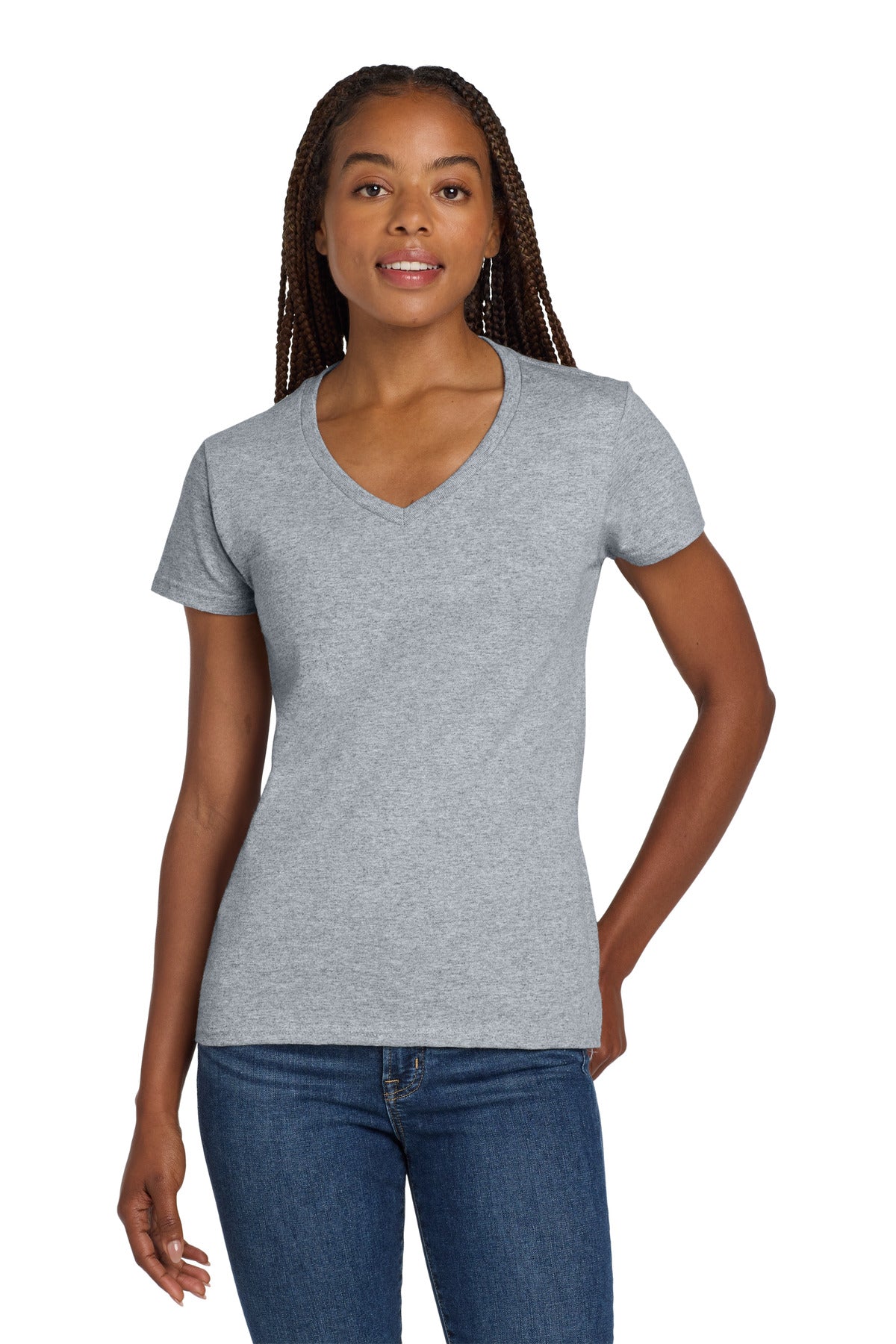 Gildan ®  Women's Heavy Cotton ™  100% Cotton V-Neck T-Shirt. 5V00L - Gildan 5V00L