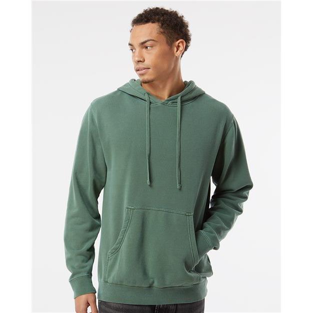 Independent Trading Co. Midweight Pigment-Dyed Hooded Sweatshirt - Pigment Alpine Green - Independent Trading Co. PRM4500 Independent Trading Co.