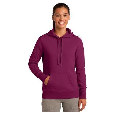 Ladies Pullover Hooded Sweatshirt DRI-EQUIP Large Pink Rush