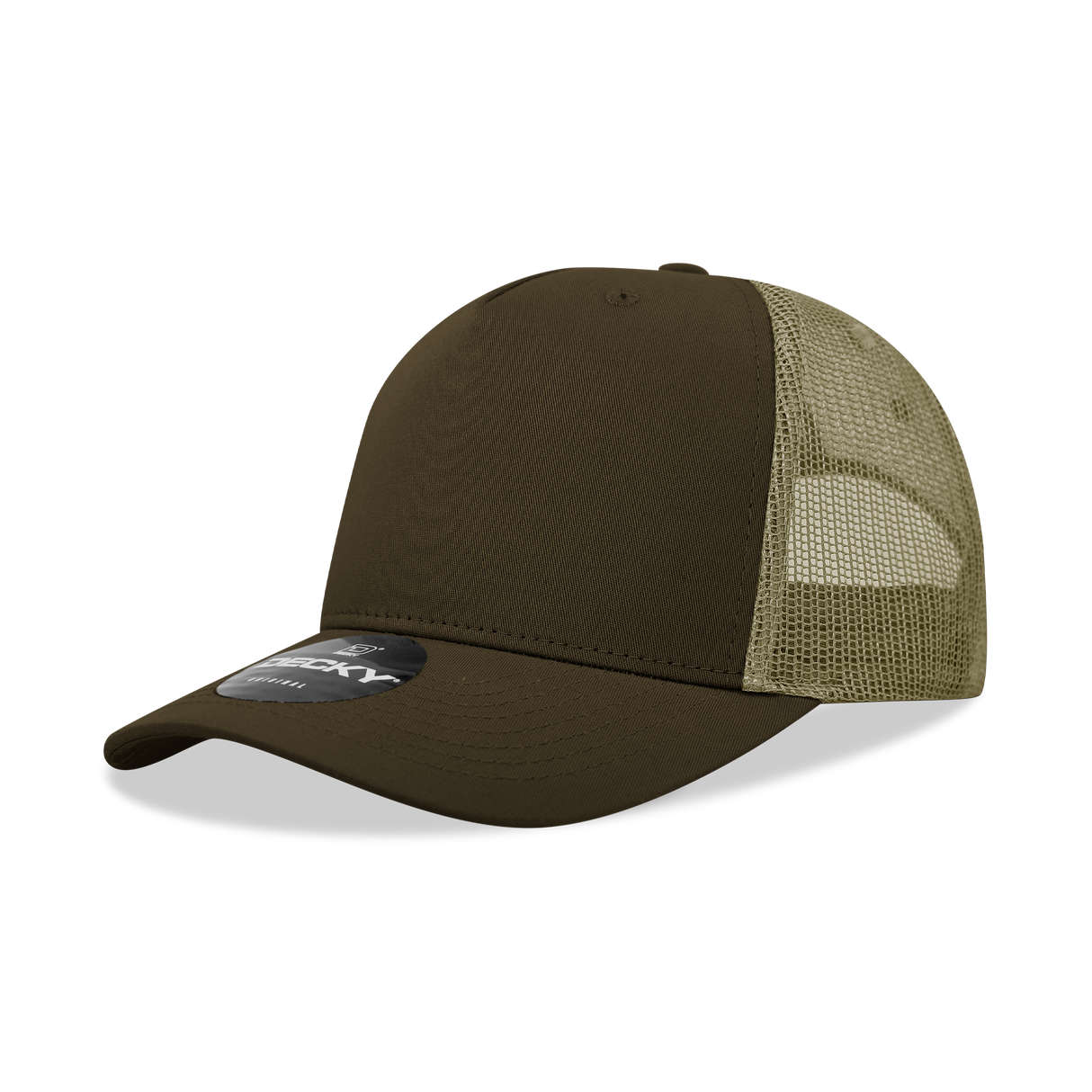 Decky 5 Panel Mid Profile Structured Cotton Blend Trucker | Decky 6030