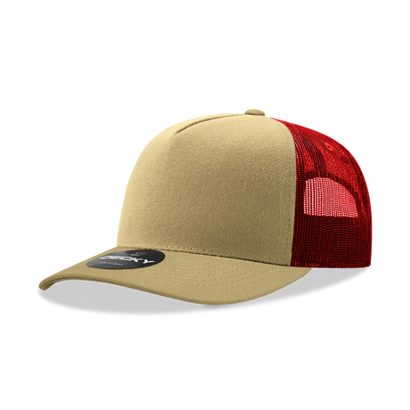 Decky 5 Panel Mid Profile Structured Cotton Blend Trucker | Decky 6030