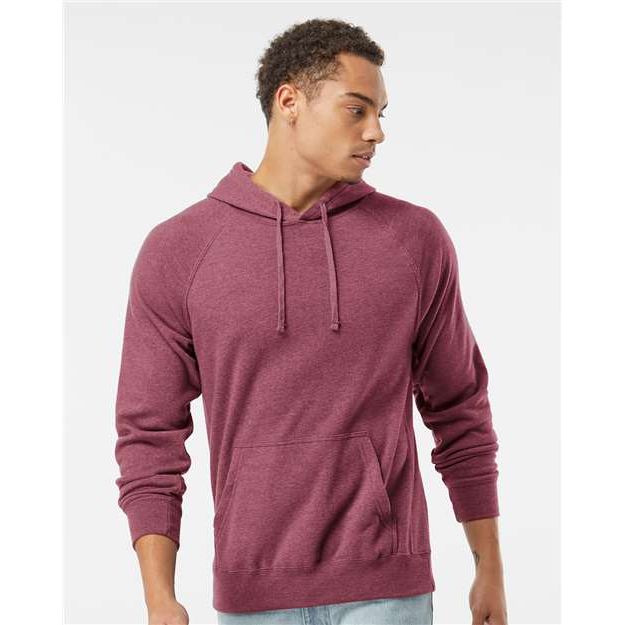 Independent Trading Co. Special Blend Raglan Hooded Sweatshirt - Crimson - Independent Trading Co. PRM33SBP Independent Trading Co. Crimson XS