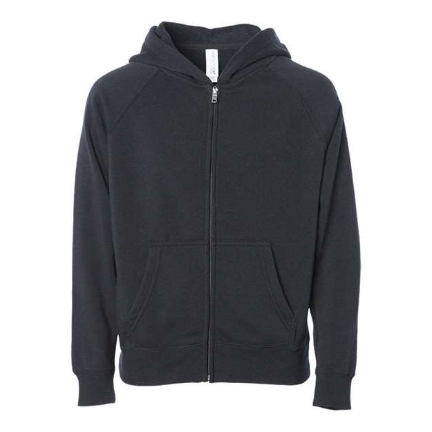 Independent Trading Co. Youth Lightweight Special Blend Raglan Zip Hood - Independent Trading Co. PRM15YSBZ Independent Trading Co. Black XS