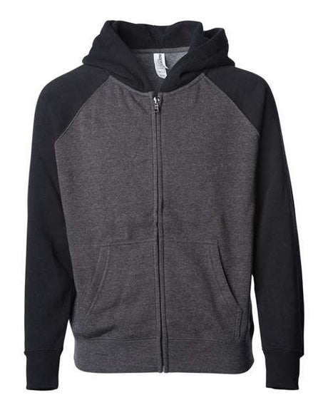 Independent Trading Co. Youth Lightweight Special Blend Raglan Zip Hood - Independent Trading Co. PRM15YSBZ