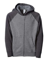 Independent Trading Co. Youth Lightweight Special Blend Raglan Zip Hood - Independent Trading Co. PRM15YSBZ