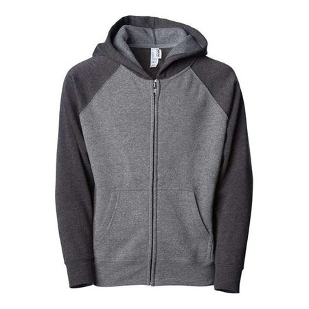 Independent Trading Co. Youth Lightweight Special Blend Raglan Zip Hood - Independent Trading Co. PRM15YSBZ Independent Trading Co. Nickel/ Carbon XS