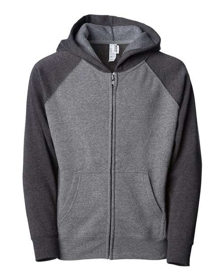 Independent Trading Co. Youth Lightweight Special Blend Raglan Zip Hood - Independent Trading Co. PRM15YSBZ