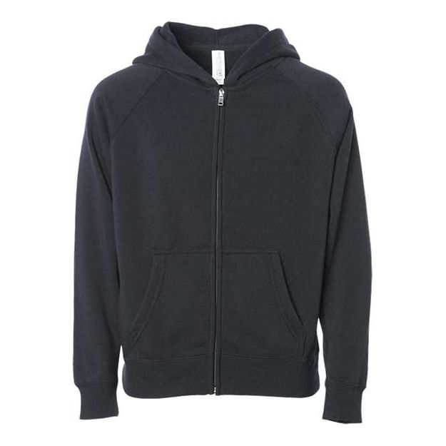 Independent Trading Co. Toddler Lightweight Special Blend Raglan Zip Hood - Independent Trading Co. PRM10TSBZ Independent Trading Co. Black 2T