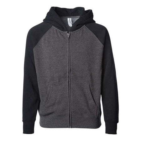 Independent Trading Co. Toddler Lightweight Special Blend Raglan Zip Hood - Independent Trading Co. PRM10TSBZ Independent Trading Co. Carbon/ Black 2T