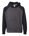 Independent Trading Co. Toddler Lightweight Special Blend Raglan Zip Hood - Independent Trading Co. PRM10TSBZ
