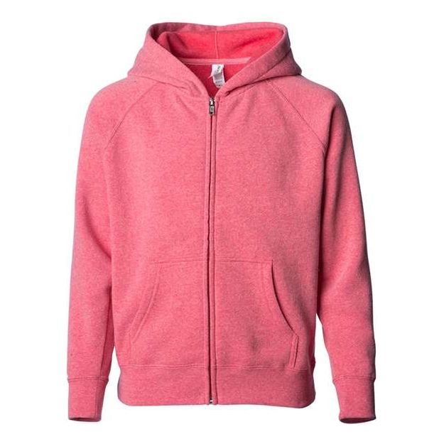 Independent Trading Co. Toddler Lightweight Special Blend Raglan Zip Hood - Independent Trading Co. PRM10TSBZ Independent Trading Co. Pomegranate 2T