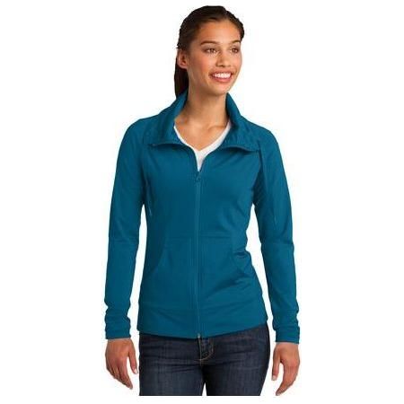Ladies Sport-Wick Stretch Full-Zip Jacket DRI-EQUIP X-Small Peacock Blue