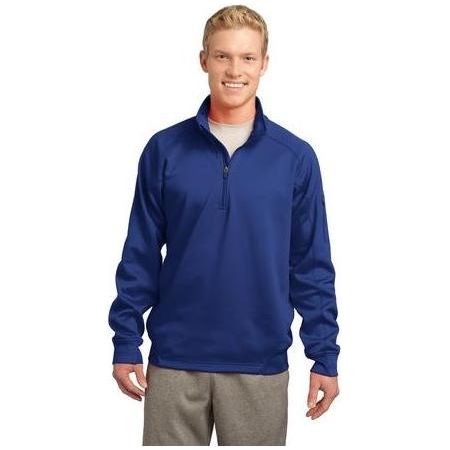 Mens Tech Fleece 1/4-Zip Pullover DRI-EQUIP Large True Royal