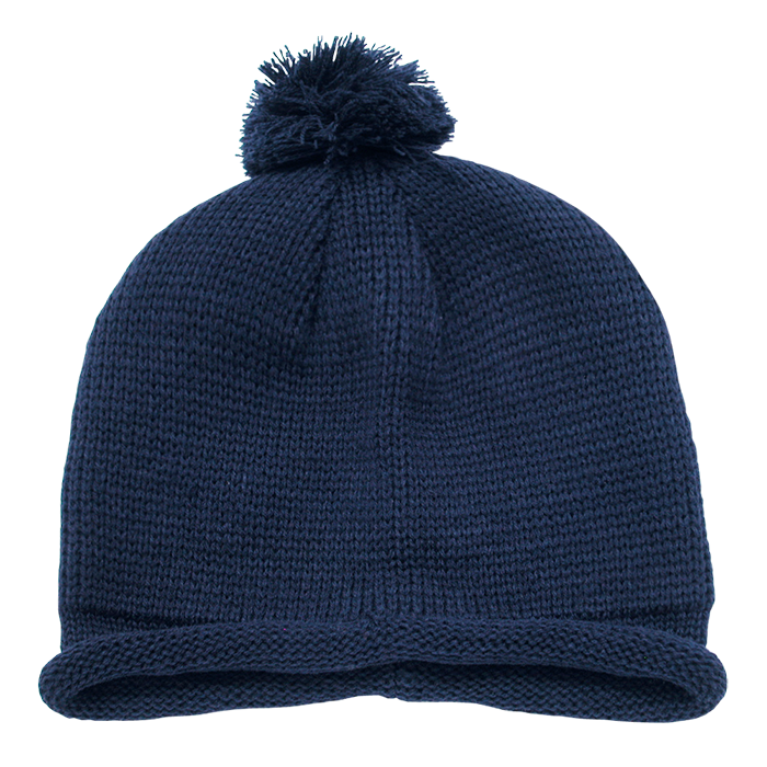 Decky Solid RollUp Beanie w/PomPom | Decky 611A