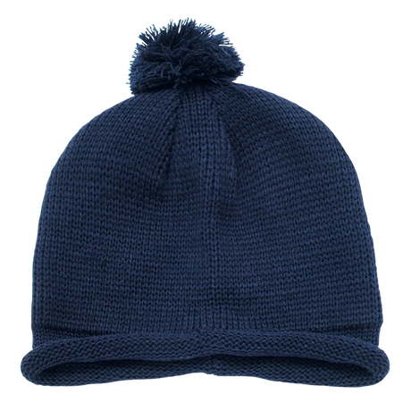 Decky Solid RollUp Beanie w/PomPom | Decky 611A