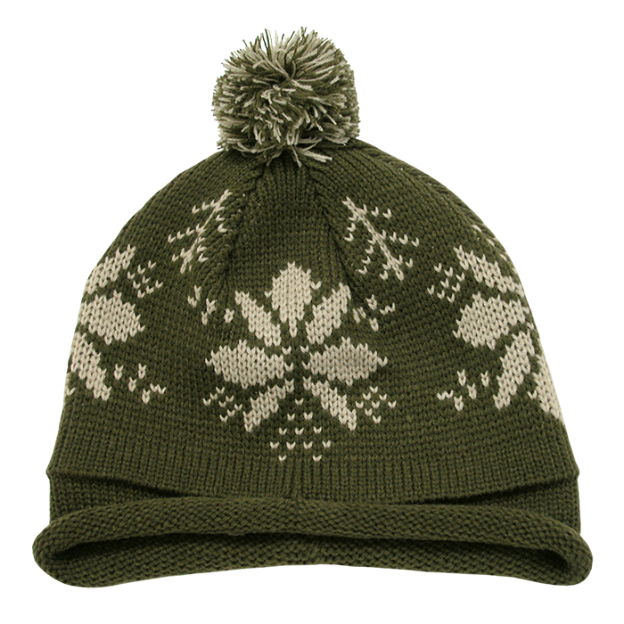 Decky Snowflake Roll Up Beaine w/Pom | Decky 611B