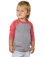 BELLA + CANVAS Toddler Three-Quarter Sleeve Baseball Tee - BELLA + CANVAS 3200T