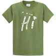 Hi Hawaiian Islands Tee Big and Tall Sizes Joe's USA Small Dill Green/w