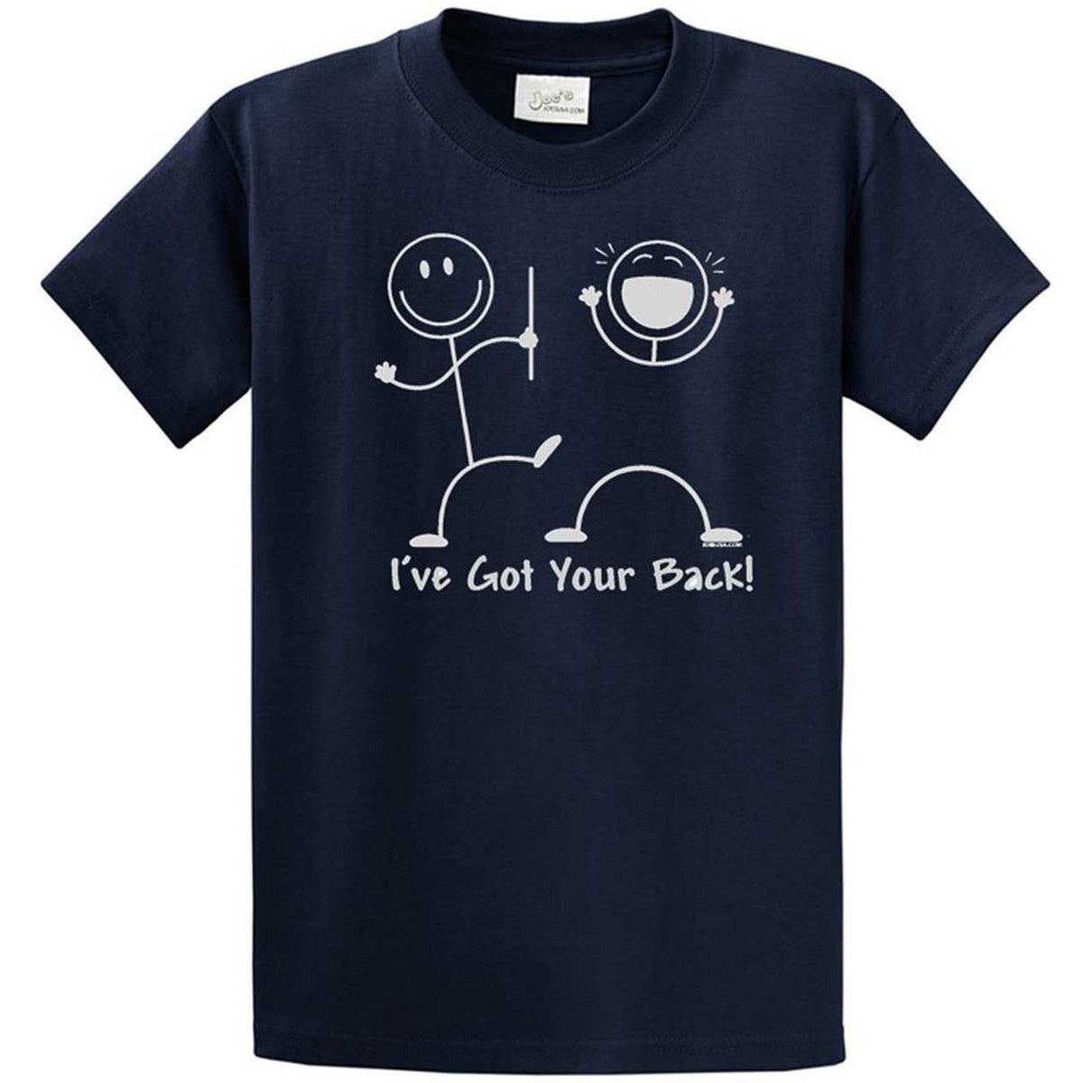 Funny T-Shirt Stick Figures I Got Your Back - Regular, Big and Tall Joe's USA Cotton T-Shirts